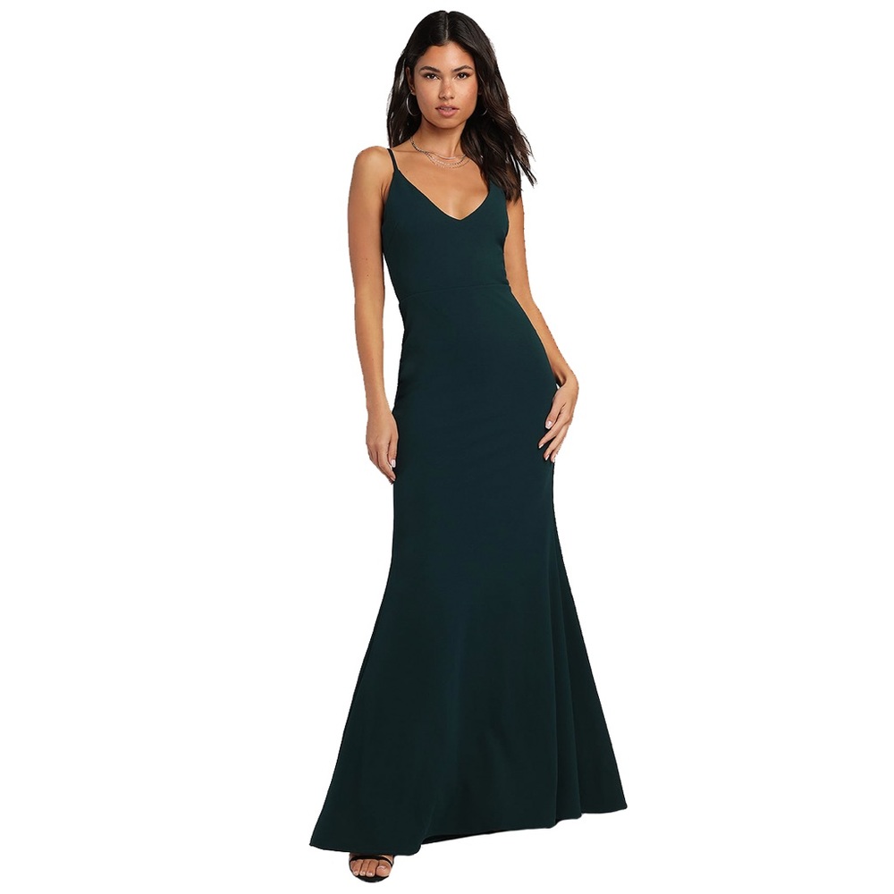 Lulus Infinite Glory Forest Green Maxi Dress